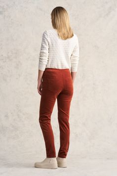 A Blue Illusion essential, meet the Bengajean® Cord Skinny Leg now available in Rust. Ideal for those who love a skinny leg silhouette yet appreciate all-day comfort, our Bengajean® has an elasticated waistband and easy pull-on style. Wear it with one of our knits for a sleek, Parisian-inspired look. · Straight Leg Jeggings For Fall, Everyday Fall Straight Leg Jeggings, Straight Leg Jeggings For Everyday Fall Wear, Versatile Everyday Jeggings For Fall, Versatile Fall Jeggings For Everyday, Versatile Jeggings For Everyday Fall Wear, Mid-rise Pants For Everyday Fall Wear, Everyday Mid-rise Pants For Fall, Everyday Mid-rise Fall Bottoms