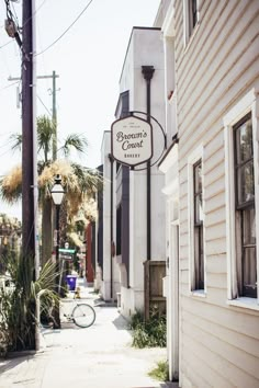 a bike parked on the side of a building