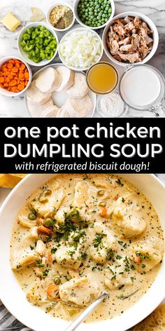 one pot chicken dumpling soup with refrigerated biscuit dough