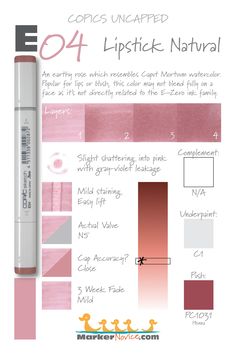 an advertisement for lipstick natural in pink and white colors with the text, eq4 lip