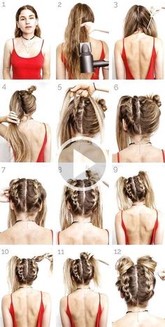 ▷Tutorial Space Buns Festival Hair braided hairstylesbraidsbraided hairstyles ideasbraid hairstyles,