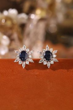 *Material: 18K Solid Gold (White Gold) *Sapphire: Genuine Sapphire, 1.0ct *White Sapphire: Genuine White Sapphire, 0.46ct *Diamond: Genuine Diamond, 0.24ct *Earrings Weight: 1.7g *Push Backs: 18K Solid Gold *Price: CAD 733 per pair *Certification: Available for an additional CAD 44 *Handcrafting Time: 5-7 days *Shipping: Complimentary standard shipping with all import taxes covered; delivery in 10-20 days *Return Policy: 30-day return policy. We cover shipping costs for quality issues; customer Sapphire Diamond-cut Earrings, Sapphire Earrings With Halo Setting For Anniversary, Formal Sapphire Earrings With Diamond Cut, Formal Sapphire Earrings With Brilliant Cut, Brilliant Cut Sapphire Earrings In Silver, Formal Sapphire Cubic Zirconia Diamond Earrings, Silver Sapphire Earrings With Brilliant Cut, Sapphire Earrings For Wedding In Diamond White, Dazzling Sapphire Diamond Earrings