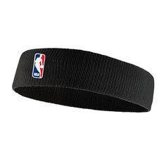 a black headband with a basketball logo on it