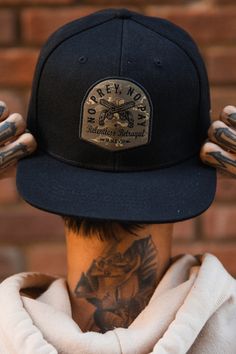 Men's Snapback Hat - Tan "No Prey, No Pay" Design. – Relentless Betrayal Pirate Tattoo Design, Relentless Betrayal, Pirate Tattoo, No Quarter, Mens Snapback Hats, Sink Or Swim, Flat Bill Hats, Flat Brim Hat, Black Camo