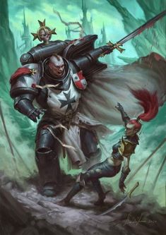 Warhammer Space Marine Art, Warhammer 40k Comic, Black Templars 40k, 40k Black Templars, Warhammer Aos