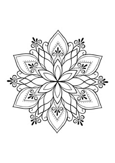 a black and white drawing of a flower