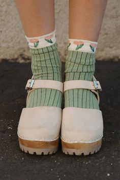 Candice Socks-Green/Cream – Love Olive Co Cute Cotton Socks For Spring, Cute Green Socks For Spring, Trendy Cotton Socks For Spring, Trendy Green Cotton Socks, Playful White Socks For Spring, Green Cotton Summer Socks, White Knee-high Socks For Spring, White Comfortable Knee-high Socks, Trendy Green Socks For Spring