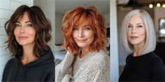 24 Elegant Medium-Length Hairstyles for Older Women in 2024 – CreativeBooster Short Spiked Hair, Jackie Stewart, Grey White Hair, Stacked Bob