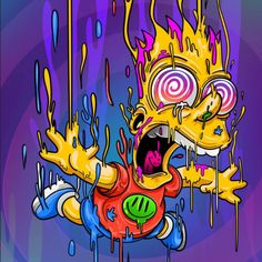 an image of a cartoon character with paint splattered on it