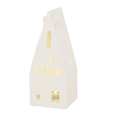 a white house shaped object on a white background