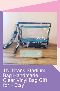 the titans stadium bag handmade clear vinyl bag gift for etsy is on display