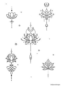 lotus tattoo designs on white paper