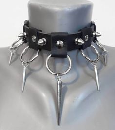 Cheap Emo Choker For Concerts, Goth Punk Accessories, Adjustable Punk Choker For Cosplay, Adjustable Punk Style Choker For Cosplay, Edgy Black Spiked Choker, Rock Style Choker Jewelry For Alternative Fashion, Rock Style Choker For Alternative Fashion, Rock Style Jewelry Choker For Alternative Fashion, Gothic Spiked Choker For Festivals