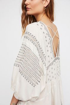 Slide View 4: Wild One Embroidered Top Bohemian Tops For Women, Short Skirts Outfits, Bohemian Holiday, Embroidered Tulle Dress, Women Embroidery, Geometric Sleeve, Bohemian Tops, Embroidered Tulle, Wild One