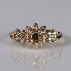 Natsu Ring – Soulbound Yellow Sapphire Engagement Ring, Yellow Sapphire Ring Engagement, Sapphire Side Stones, Cute Engagement Rings, Nature Inspired Rings, New Animal Crossing, Animal Crossing Game, Rose Gold Band, Elegant Ring