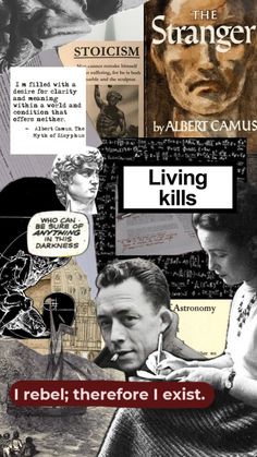 a collage of images with the words living kills and an image of a man