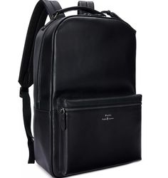 #ad Top Seller for Ralph Lauren Men's Smooth Leather Backpack BLACK, Fashion women's Bags Leather Backpack Black, Black Leather Backpack, Zipper Pulls, Leather Zipper, Top Seller, Ralph Lauren Men, Black Backpack, Women's Bags, Leather Top