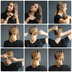 прическа на короткие волосы Ponytail On Short Hair, Medium Hair Ponytail, Bday Hair, Short Hair Ponytail, Ponytail Tutorial, Hair Patterns, A Ponytail, Hair Ponytail