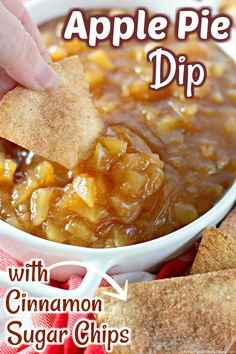 apple pie dip with cinnamon sugar chips