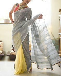 The Secret Label, Keep Me Stylish, Drape Sarees, Saree Blouse Styles, Khadi Saree, Cotton Saree Designs, Linen Sarees, Cotton Sari