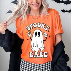 Spooky Babe, Babe T Shirt, Babe Shirt, Halloween Lovers, Spooky Ghost, Ghost Shirt, Vinyl Shirts, Halloween Ghost