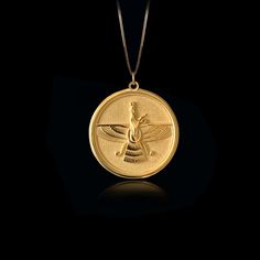 Discover our gold Faravahar pendant, a masterpiece of ancient Persian symbolism. This solid gold Faravahar necklace embodies Zoroastrian heritage and spirituality. Perfect for those seeking a meaningful connection to Persian culture and faith. PENDANT INFORMATION This pendant is made of real, solid gold.• Made in USA• Material: 14k or 18k solid gold• Finish: polished• Height: 1.2" (30,5 cm) | *includes the small circle, bail dimensions not included• Width: 0.75" (19 mm)• Pendant weight: approx. Persian Jewelry, March Crafts, Phoenix Pendant, Ancient Persian, Persian Culture, Gold Dragon, Gold Tree, Small Circle, Solid Gold Chains