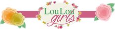 the logo for lou lou girls is shown in pink, yellow and orange flowers on a white background