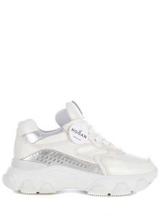 hogan-sneakers-1724434273372912646-0 Hogan Sneakers, Metallic Leather, Sneakers White, Luxury Boutique, Leather Sneakers, Smooth Leather, Womens Shoes Sneakers, White Lace, Contrasting Colors