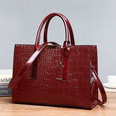 Category:Handbag,Crossbody Bag,Shoulder Bag; Embellishment:Zipper; Gender:Women's; Type:Boston Bag; Occasion:Office,Daily,Holiday; Material:PU Leather; Width:13; Height:24; Function:Waterproof,Multi Carry,Durable,Large Capacity; Pattern:Crocodile,Patchwork,Solid Color; Listing Date:10/31/2023; Production mode:External procurement; Length:34 Burgundy Office Bag With Zipper Closure, Burgundy Handheld Bag With Large Capacity, Burgundy Large Capacity Top Handle Shoulder Bag, Burgundy Handheld Shoulder Bag With Large Capacity, Burgundy Rectangular Shoulder Bag For Fall, Burgundy Rectangular Shoulder Bag With Zipper Closure, Luxury Burgundy Bags For Fall, Fall Burgundy Rectangular Satchel, Burgundy Rectangular Satchel For Fall