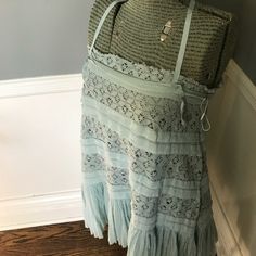 Free People Baby Blue Summer Dress. Cross Cross Straps In The Back. Medium. New Without Tags. Thank You For Looking! Baby Blue Summer Dress, Light Floral Dress, Striped Beach Dress, Summer Dress Boho, Blue Summer Dress, Crochet Midi Dress, Crochet Midi, Blue Summer Dresses, Boho Summer Dresses