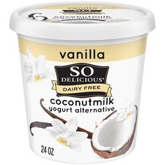 vanilla ice cream with coconut on top