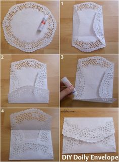 instructions to make doily envelopes with crochet