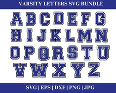 the varsity letters and numbers are shown in blue