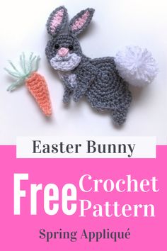 an easter bunny and a crochet free pattern for a spring applique