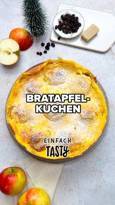 an image of some food on a table with the words braaffel kuchen