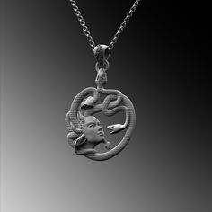 This expertly crafted Silver Medusa Head Pendant necklace casts a spell of captivation on all those who wear it! A bold piece for anyone who loves Mythical Jewelry . Buy for yourself or give it as a gift for that special someone in your life! ★Item Details ◆ Material : 925K Sterling Silver ◆ Pendant Height : 1.37 inch x 3.5 cm ◆ Bail Height : 0.39 inch x 1 cm ◆ Bail With : Suitable for up to  0.19 inch x 5.00 mm Chain ◆ Rolo Chain Thickness : 0.059 inch x 1.5 mm | Foxtail Chain Thickness : 0.078 Medusa Jewelry, Medusa Necklace, Medusa Piercing Jewelry Spirit Adornments Piercing Jewlery, Medusa Hoodie, Medusa Pendant Necklace, Medusa Pendant, Versace Medusa Necklace, Luxury Mythological Pendant Necklace, Cosplay Jewelry