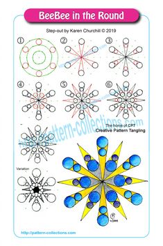 the instructions for how to draw an origami snowflake with colored pencils