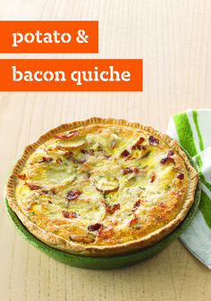 a quiche sitting on top of a green plate