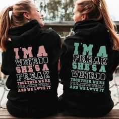 Personalized Best Friend Couples Shirts, Freak and Weirdo Best Friend Bestie Matching T Shirt, Sweatshirt, Hoodie, Friends Gift, Soulmates Matching Best Friend Hoodies, Friend Hoodies, Best Friend Sweatshirts, Best Friend Hoodies, Sarcastic Clothing, Best Friend T Shirts, Crazy Best Friends, Matching Outfits Best Friend, Friends Sweatshirt