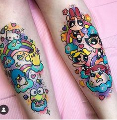 Cartoon Tattoo Ideas, Sparkle Tattoo, Animated Shows, Cartoon Tattoo, Hello Kitty Tattoos, Unicorn Tattoos, Kawaii Tattoo, Kawaii Unicorn