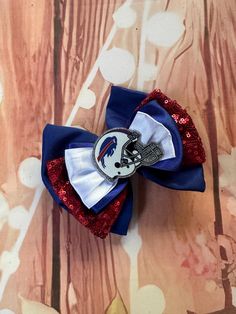 Clip or band   It's about 5 inches in width Buffalo Bills Headband, Buffalo Bills Hair Bow, Buffalo Bills Football, Bills Football, Buffalo Bills, Hair Accessories Headbands, Baby Headbands, Buffalo, Ships