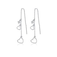 PRICES MAY VARY. High Quality Material: These heart chain earrings are all made of real 925 sterling silver (not only the earrings posts but the whole earrings are 925 sterling silver material). Healthy silver material is Nickel-free, Lead-free, Cadmium-free and Hypoallergenic, which won’t irritate your ears! Wear Comfortably! Unique Design: These heart threader earrings are comfortable to wear all day long, thanks to their lightweight design. And tassel dangle earrings are easy to dress up or d Earrings Chain, Girls Heart, Chain For Women, Heart Dangle Earrings, Heart Chain, Threader Earrings, Pretty Gift, Girls Jewelry, Silver Material