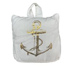 a white bag with an anchor on it