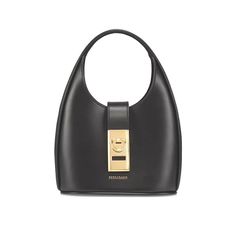 Designed In A Petite Silhouette, Ferragamo’s Mini Archive Gancio Leather Hobo Bag Features Piped Leather Construction With A Signature Metal Logo Clasp. Top Handle Removable Crossbody Strap Front Clip Closure Leather Made In Italy Duster Bag Elegant Square Bags With Branded Hardware, Elegant Square Bag With Branded Hardware, Ferragamo Studio Bag Outfit, Ferragamo Gancini Bag, Ferragamo Hobo Bag, Ferragamo Crossbody Bag, Ferragamo Bag, Salvatore Ferragamo Bags, Bow Bag