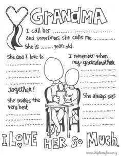 an adult coloring page for grandma and her daughter with the words, i love her so much