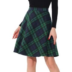 This skirt is timeless thanks to the plaid prints and easy a-line silhouette. Add plaid patterns to your transitional wardrobe with the skirt. It is made to sit high on the waist with an elasticated waistband for a flattering silhouette. Team yours with a chunky knit jumper and Chelsea boots for a versatile work-to-weekend style. You can pair this skirt with boots and overcoats for a warmer outfit. These fashionable clothes for women can not only be worn daily but can also be easily matched as a Green Plaid Skirt, Chunky Knit Jumper, Skirts With Boots, Suspender Skirt, Sleeveless Pullover, Linnet, Weekend Style, Styles Inspiration, Plaid Skirt