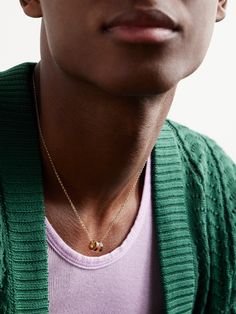 Handcrafted from 18-karat gold, Foundrae's 'Heart Beat' chain necklace is strung with two rings or 'tenets' – the first a symbol of protection, and the other an 'internal compass', to remind you you're the master of your own fate and future. The bold ceramic has a high shine and doesn't fade. Fine Jewelry Yellow Gold Chain Necklace With Gemstone, Yellow Gold Gemstone Chain Necklace Gift, Gift Yellow Gold Emerald Necklace With Adjustable Chain, Yellow Gold Emerald Necklace With Chain For Gift, Yellow Gold Emerald Pendant Necklace, Yellow Gold Emerald Pendant Necklace With Adjustable Chain, Fine Jewelry Yellow Gold-plated Emerald Necklace, Yellow Gold-plated Emerald Necklace Fine Jewelry, Yellow Gold-plated Emerald Necklace