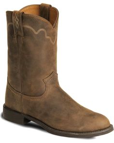 Justin Men's Stampede Roper Western Boots, Bay Apache Justin Roper Boots, Roper Cowboy Boots, Suede Cowboy Boots, Western Boots For Men, Roper Boots, Timberland Style, Fashionable Snow Boots, Mens Cowboy, Mens Cowboy Boots