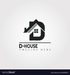 the letter d house logo design