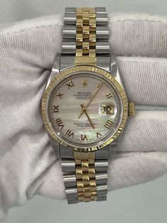 Rolex Datejust Mother Of Pearl Dial 16233, comes with box and papers. Rolex Datejust, Vintage Watches, Rolex, Mother Of Pearl, For Men